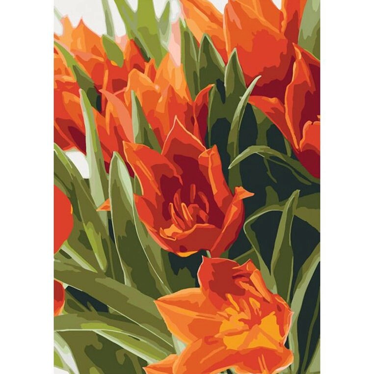 Картина раскраска по номерам на холсте 40*50см Идейка КН3012 Яркие тюльпаны - роздріб