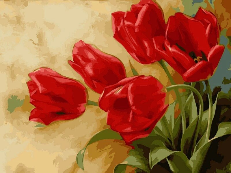 Картина по номерам на полотні 40 * 50см Babylon VP536 Букет тюльпанів - Україна