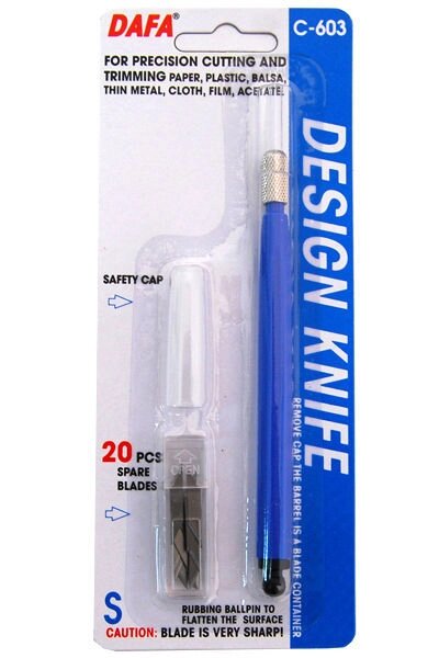 Ніж макетний DAFA пластикова ручка, 20 змінних лез C-603 - фото