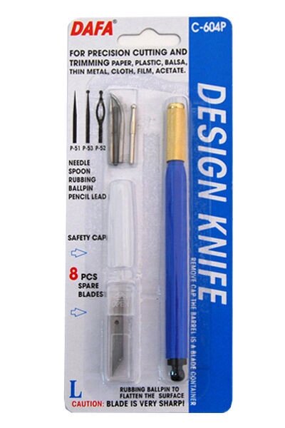 Ніж макетний DAFA пластикова ручка, 8 змінних лез +2насадки C-604P - замовити