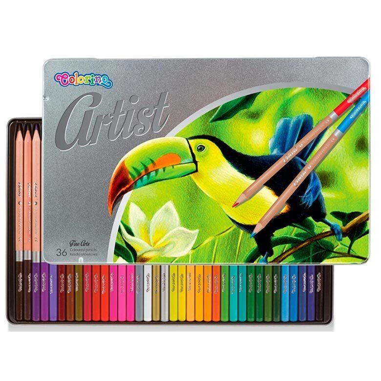 Олівці кольорові 36кол. Colorino Artist premium в мет коробці 83270 - знижка