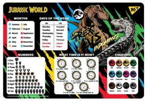 Підкладка настільна Yes пластикова 42,5*29см англ. Jurassic World 492064