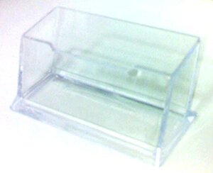 Підставка для візиток пластик прозор. DING 020/23910/FS-102
