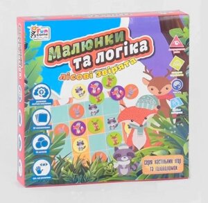 Гра развиваюча 4FUN Game Club Малюнки та логіка, Лісові звірята (укр) UKB-B 0032