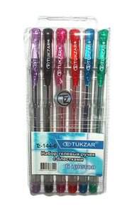 Гелеві ручки TUKZAR набір 6шт з блискітками Tz-144-6