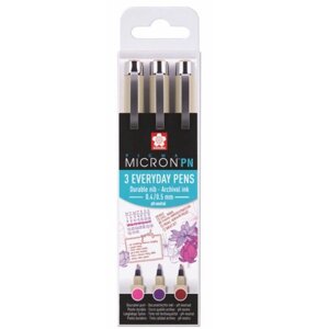 Капілярні ручки PIGMA Micron PN Crafts 3цв (Рожево-червоний пурпуровий бордовий) POXSDKPN3B