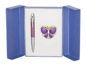 Ручки набір LANGRES Papillon 1шт. гачок для сумки фіолет LS. 122010-07