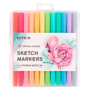 Маркер двустор. SketchMarker Kite для паперу набір 12шт Pastel K22-045