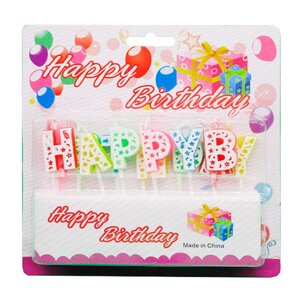 Свічки-набір для торта Букви Happy Birthday 7575-1