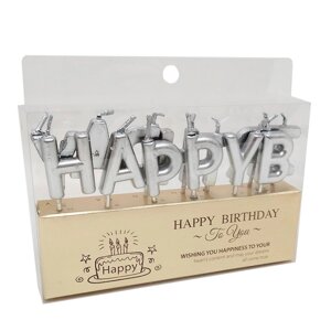 Свічки-набір для торта Букви Happy Birthday 7575-6-S