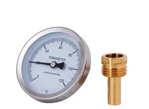 Термометр 1/2 , d63мм, 120°С, штуцер 40 мм