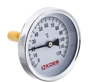 Термометр 1/2 , d63мм, 120 ° С, штуцер 50 мм KOER KT. 671A