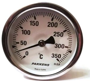 Термометр 0-350 °, Ø63мм, з різьбою 1/2 "біметалічний, осьовий, PAKKENS