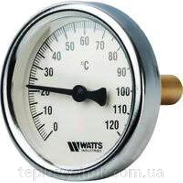 Термометр 0-120 С Watts биметаллический осевой від компанії Тепловичок - фото 1