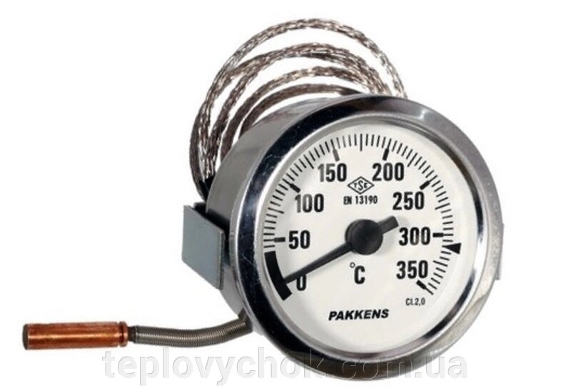 Термометр 0-350°, Ø60мм, з капіляром L-1000 мм, PAKKENS від компанії Тепловичок - фото 1