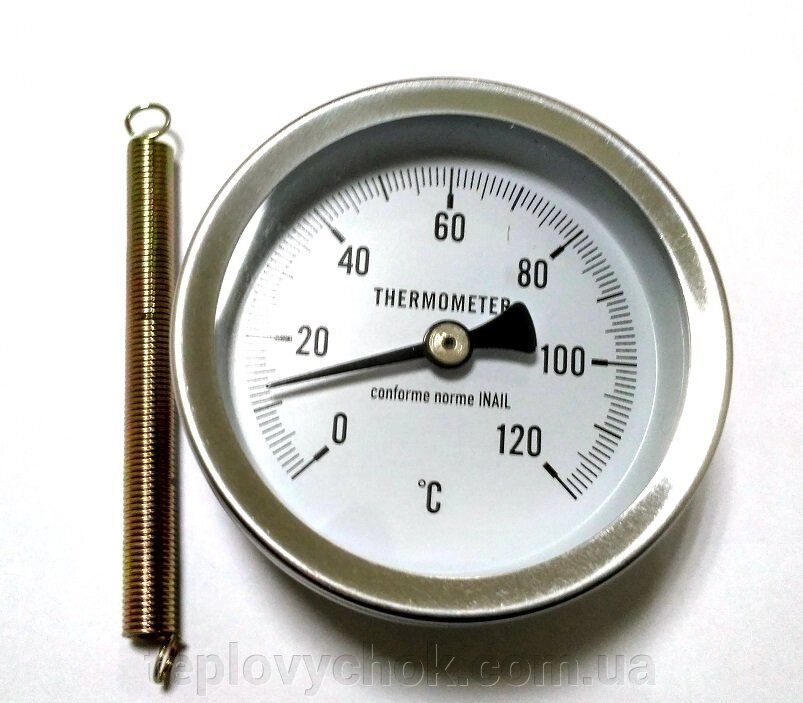 Термометр біметалічний з пружиною для кріплення на трубі SD175 від компанії Тепловичок - фото 1