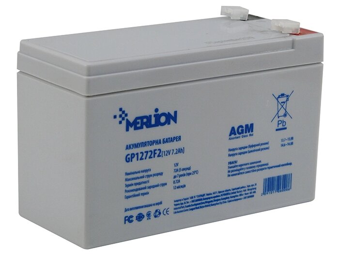 Аккумуляторная батарея Merlion GP1272F2 12 V 7,2 Ah ##от компании## Prilavok - ##фото## 1