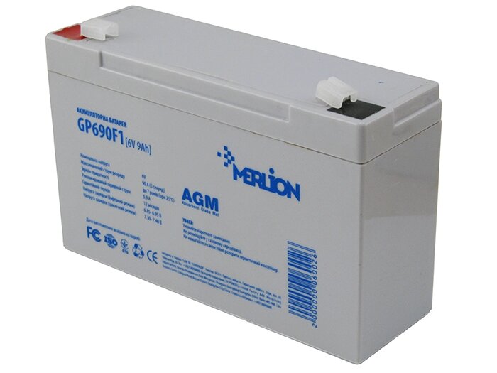 Аккумуляторная батарея Merlion GP690F1 6 В 9 А*ч ##от компании## Prilavok - ##фото## 1