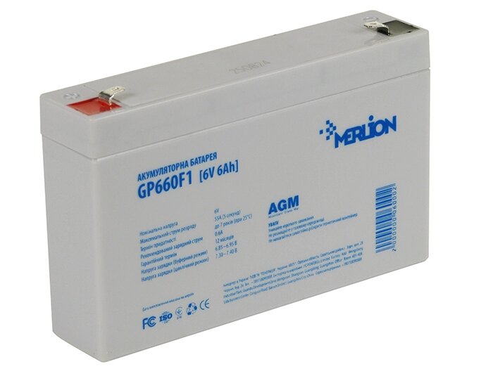 Акумулятор Merlion GP660F1 6V 6Ah (150мм) від компанії Prilavok - фото 1