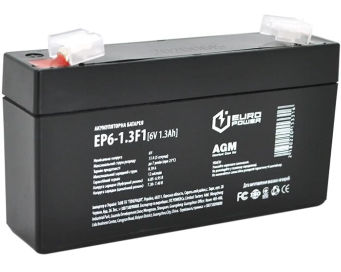 Акумуляторна батарея Euro Power AGM EP6-1.3F1 від компанії Prilavok - фото 1