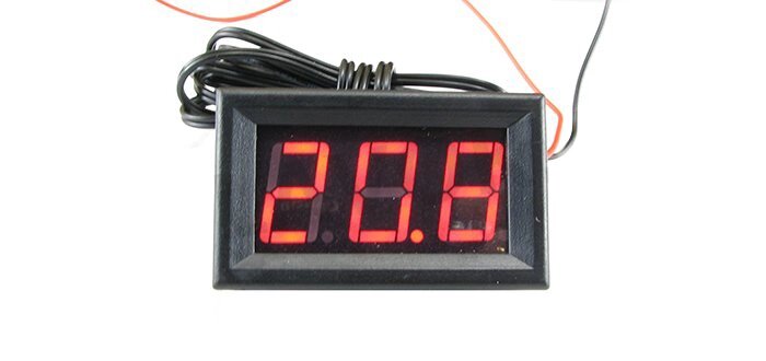 Автомобільний термометр з виносним датчиком температури і червоним циферблатом від компанії Prilavok - фото 1