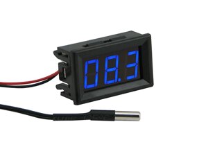 Автомобільний термометр з виносним датчиком температури і синім циферблатом