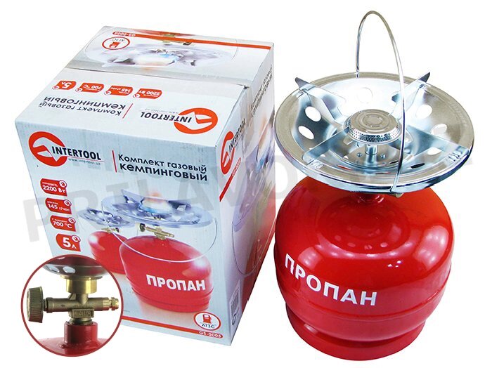 Комплект газовий кемпінговий 5 л. Intertool GS-0005 від компанії Prilavok - фото 1