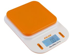 Ваги електронні Aslor 109 до 2 кг 0.1 г помаранчеві