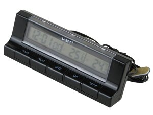 Автомобільний термометр з годинником VST-7037