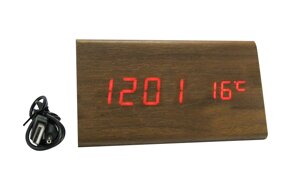 Цифровые деревянные часы VST-861