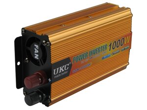 Перетворювач напруги UKC SSK-1000W з 12В на 220В золотистий