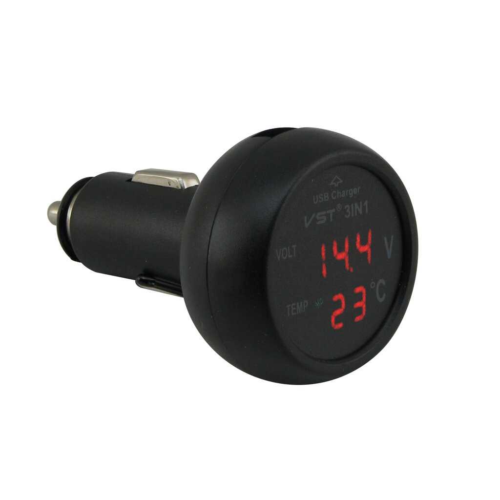 Вольтметр термометр зарядка USB VST-706 від компанії Prilavok - фото 1