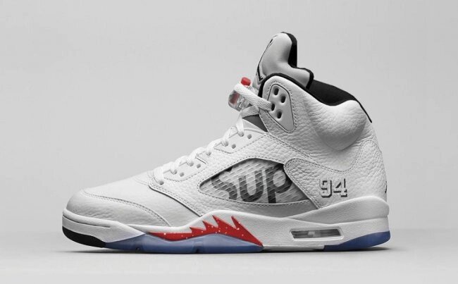 Кросівки чоловічі Nike Air Jordan 5 "White" x Supreme / AJM-446 від компанії Інтернет магазин "Airpac" - фото 1