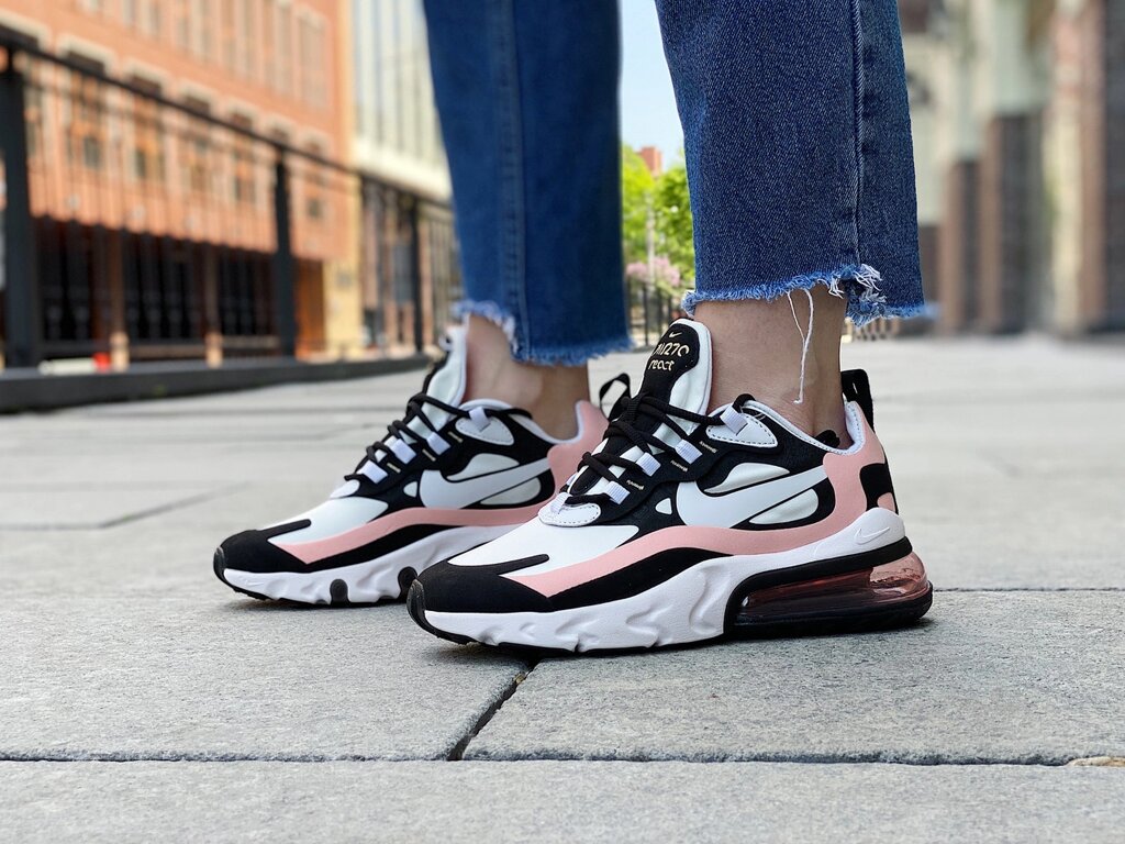 Кросівки жіночі Nike Air 270 React "Black White/Bleached Coral" / AT6174-005 (Розміри:36,38,39) від компанії Інтернет магазин "Airpac" - фото 1