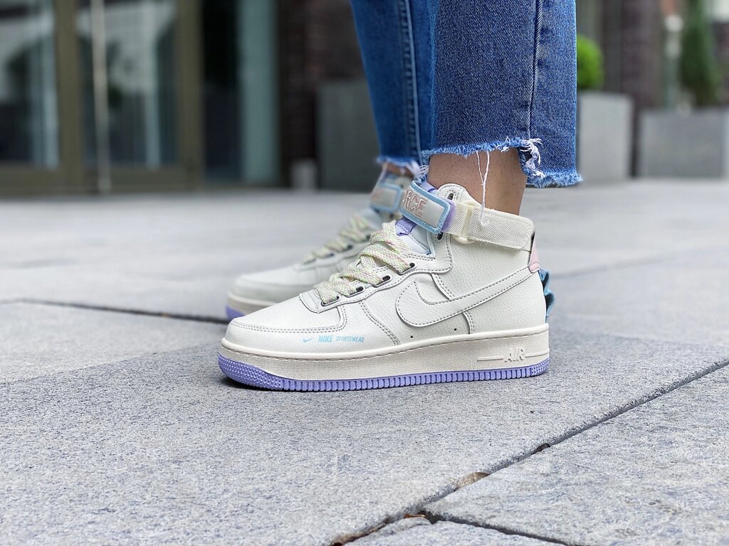 Кросівки жіночі Nike Air Force 1 Hi UT Sail/Lavender Mist (Розміри:39) / NKR-1782 від компанії Інтернет магазин "Airpac" - фото 1