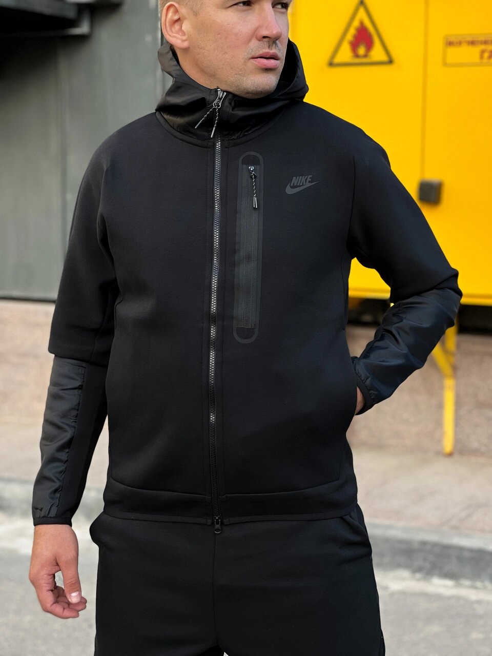 Толстовка чоловіча Nike M NSW Tech Fleece FZ Woven Hoode Mix / CZ9905-010 (Розмір:M,L, XL, XXL) від компанії Інтернет магазин "Airpac" - фото 1