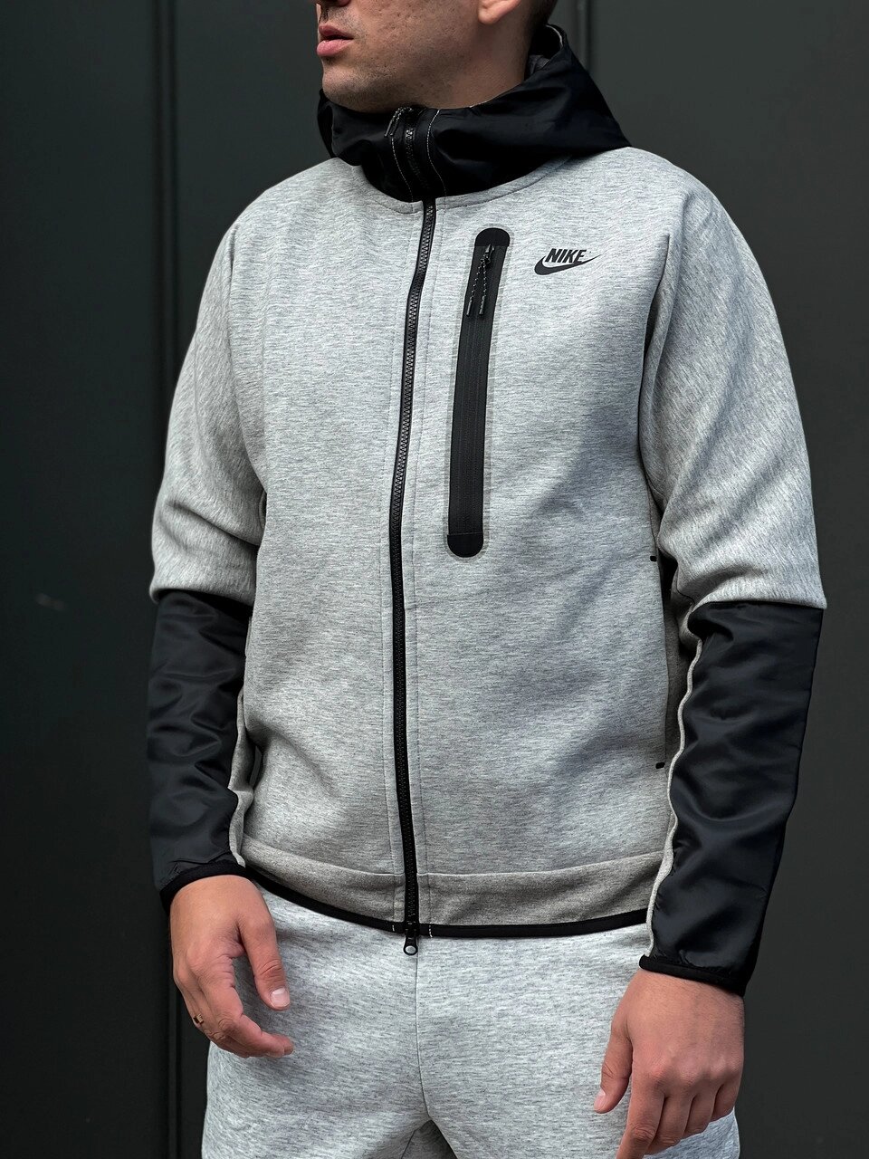 Толстовка чоловіча Nike M NSW Tech Fleece FZ Woven Hoode Mix / CZ9905-063 (Розміри:M,L, XL, XXL) від компанії Інтернет магазин "Airpac" - фото 1