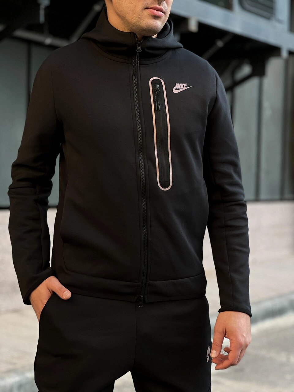 Толстовка чоловіча Nike Tech Fleece Windrunner Men'S Full Zip Hoodie / DD4803-010 (Розмір:S,M,L) від компанії Інтернет магазин "Airpac" - фото 1