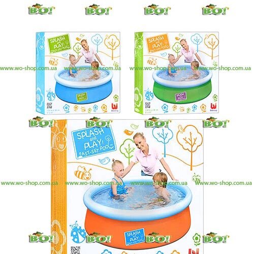 Детский наливной, надувной бассейн BestWay 57241 (152-38 см, 3 цвета, 477 л) ##от компании## Интернет магазин «Во!»                    www. wo-shop. com. ua - ##фото## 1