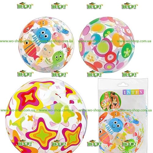 Дитячий надувний м'яч Intex 59040 (51 см, 3 кольори) від компанії Інтернет магазин «Во!» www. wo-shop. com. ua - фото 1
