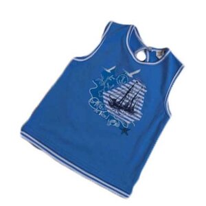 T -сорочка для дівчини синя з човном tm bambi (р. 104, 116)