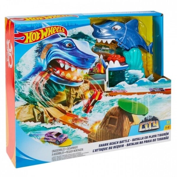 Ігровий набір Hot Wheels FNB21 "Shark Beach Battle" (Втеча від акули) від компанії Інтернет магазин «Во!» www. wo-shop. com. ua - фото 1