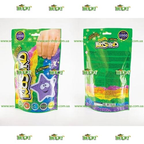 Кінетичний пісок DankoToys KidSand в пакетах 6 кольорів (400, 600, 1000 г) від компанії Інтернет магазин «Во!» www. wo-shop. com. ua - фото 1