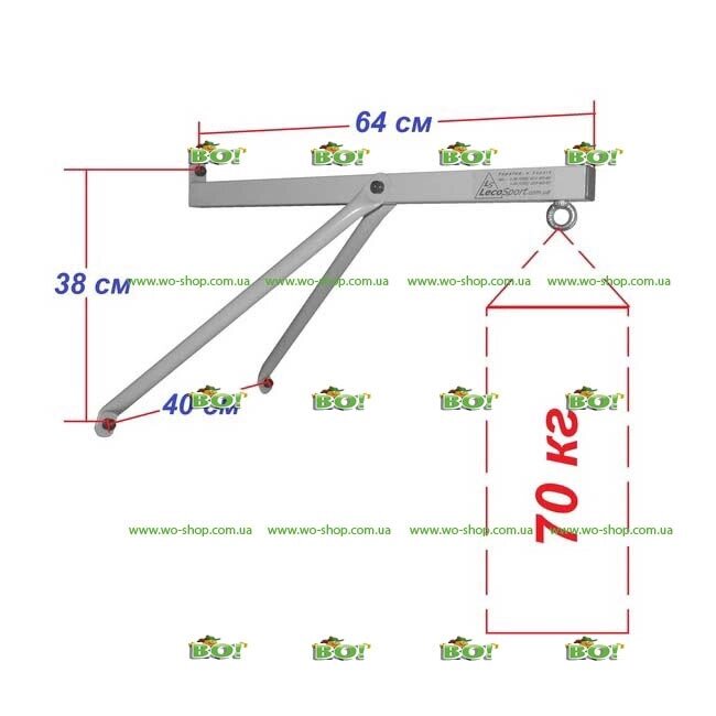 Кронштейн для підвіски боксерського мішка до 70кг PRO LecoSport LS1205 від компанії Інтернет магазин «Во!» www. wo-shop. com. ua - фото 1