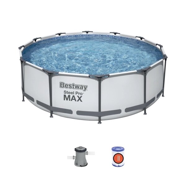 Круглий каркасний басейн BestWay 56260 (366 * 100 см) з фільтр-насосом від компанії Інтернет магазин «Во!» www. wo-shop. com. ua - фото 1