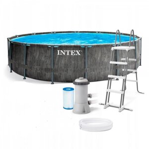 Круглый каркасный бассейн Intex 26744 (549*122 см, 24311 л) с картриджным фильтр-насосом
