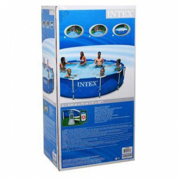 Круглый каркасный бассейн Intex 28212 с фильтр-насосом (366*76 см, 6503 л, синий) ##от компании## Интернет магазин «Во!»                    www. wo-shop. com. ua - ##фото## 1