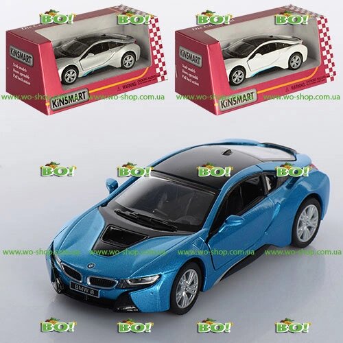 Машинка Kinsmart KT 5379 W BMW I8, 1: 36, 4 кольори від компанії Інтернет магазин «Во!» www. wo-shop. com. ua - фото 1