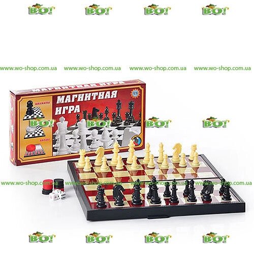 Набір ігор магнітний 3 в 1 Metr + 9831 S шахи, шашки, нарди від компанії Інтернет магазин «Во!» www. wo-shop. com. ua - фото 1
