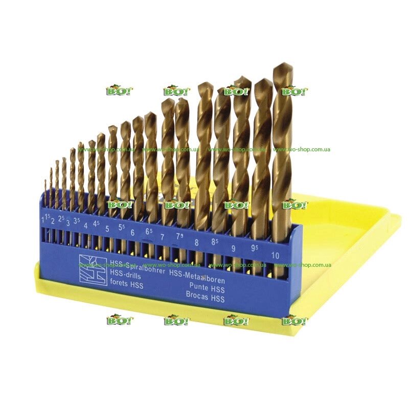 Набір свердел по металу з титановим покриттям Sigma 19шт 1.0-10.0мм (пласт кейс) від компанії Інтернет магазин «Во!» www. wo-shop. com. ua - фото 1